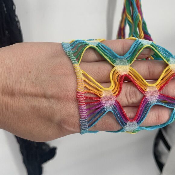 Crochet‎ Black Dress And Crochet Rainbow Pants #9Y - Picture 5 of 5